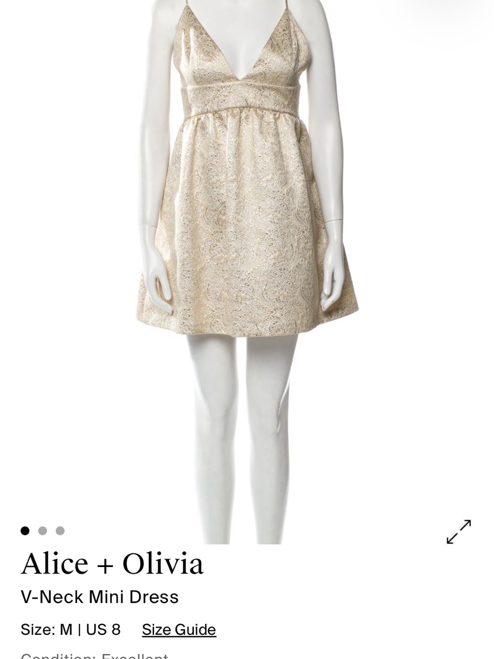 Alice + Olivia Metallic Gold Mini Skirt